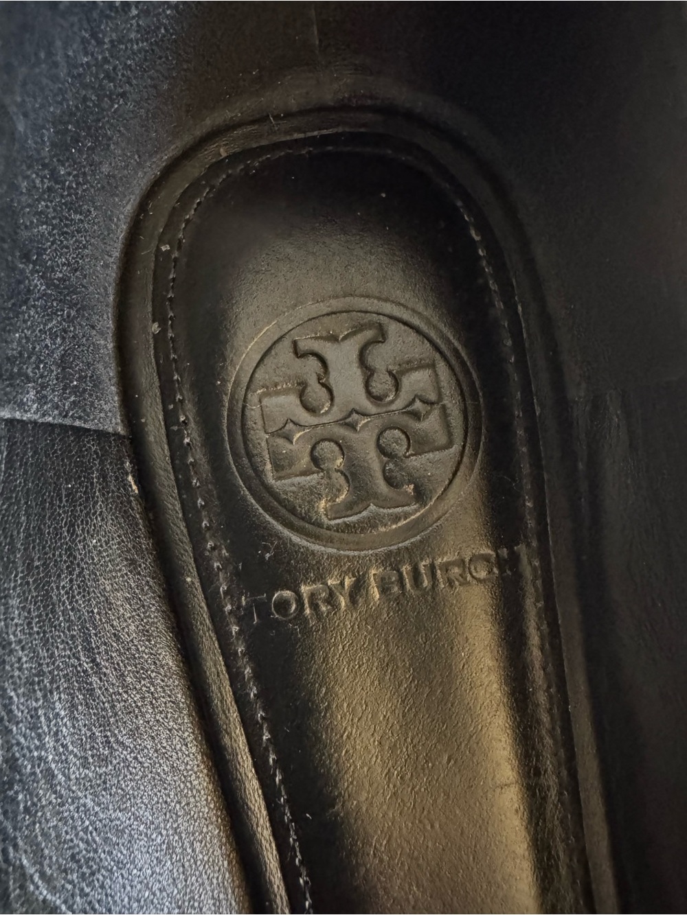 TORY BURCH Beige/Black Leather Ballet Flats 8.5 - Picture 6 of 8